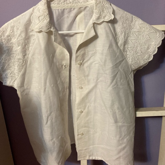 Vintage Tops - Vintage white button up